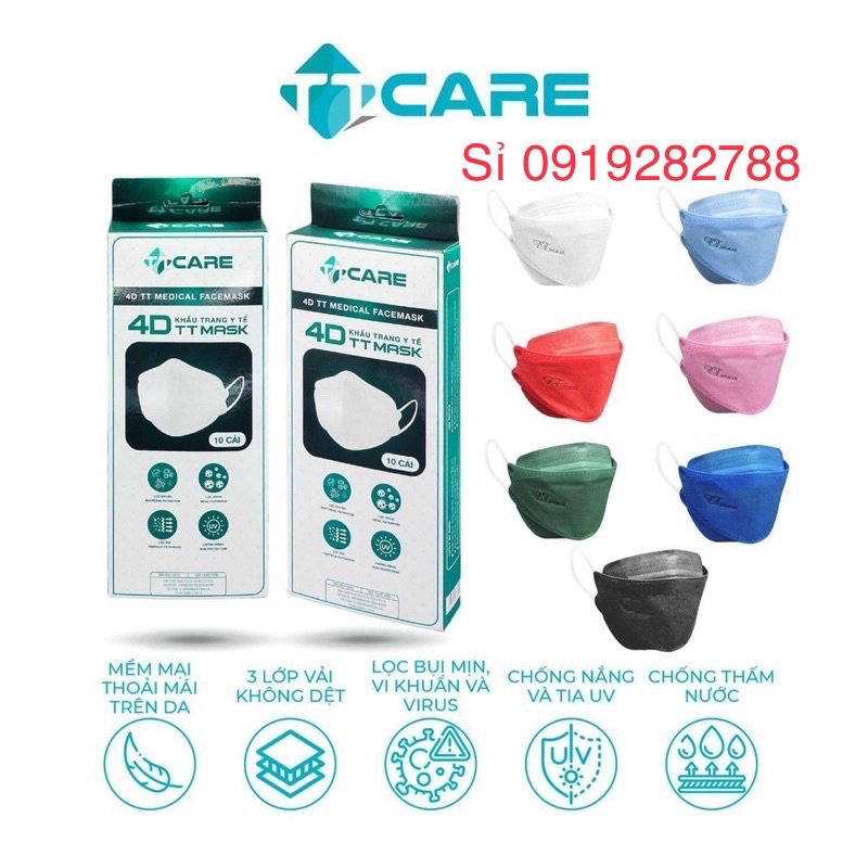 (Thùng 50 hộp) khẩu trang kf94 TT care hàng chuẩn chuyên sỉ