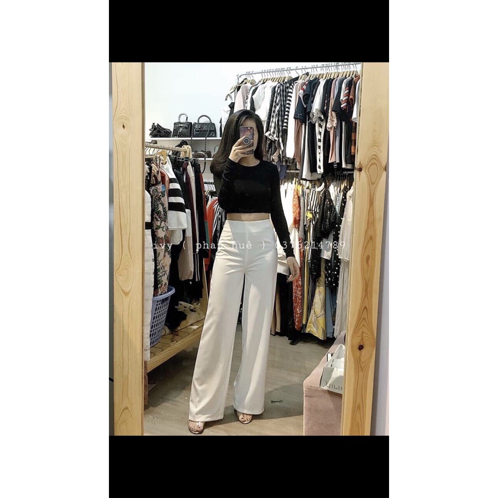 Quần ống rộng tây âu khóa kéo bên hông hàng quảng châu chuẩn | BigBuy360 - bigbuy360.vn