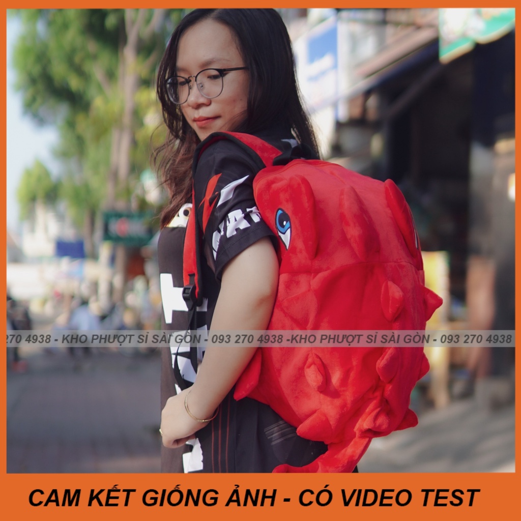 CÓ VIDEO - Mẫu balo 2 quai hình khủng long bạo chúa đựng mũ bảo hiểm đi phượt - đi du lịch nhiều màu