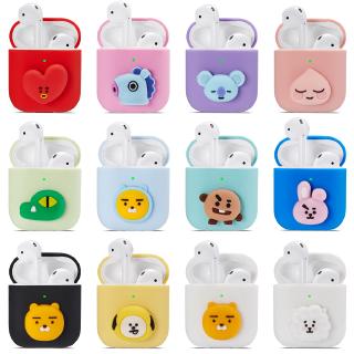 Kakao Friends BTS Hoạt Hình Dễ Thương Silicone AirPods 1 / 2 Ốp Lưng Apple Tai Nghe Hộp Sạc Vỏ Bảo Vệ Ryan Apeach Cover
