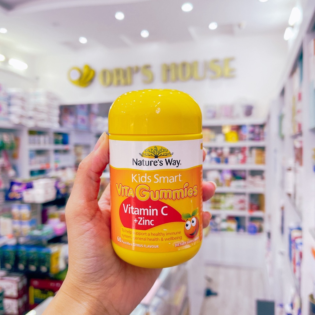 Kẹo Dẻo Cho Bé Nature's.Way Kids Smart Vita Gummies Multi Vitamin for Fussy Eaters Kích Thích Ăn Ngon 60 Viên