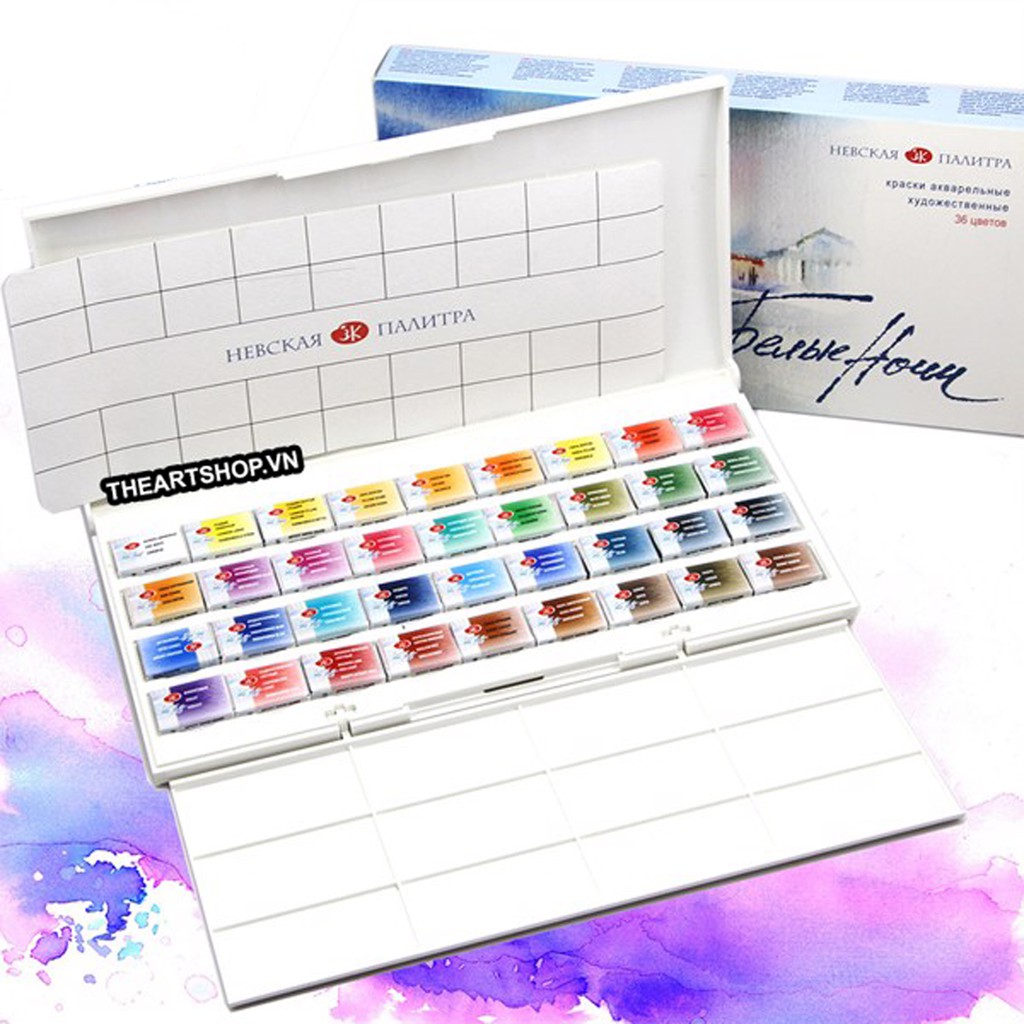 Bộ màu nước White Nights dạng pan 24 màu