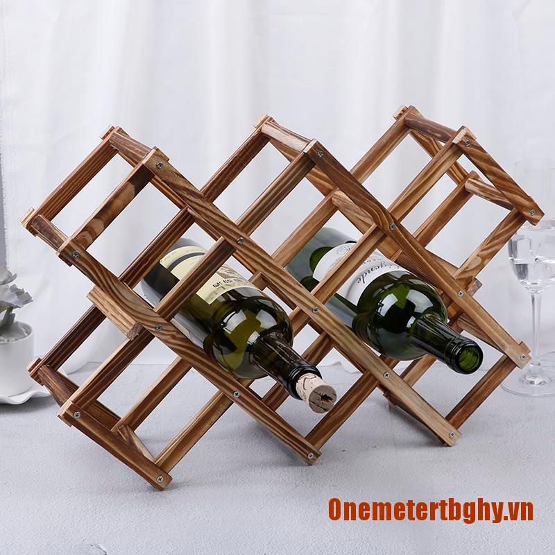 ༺๑One๑༻Wooden Red Wine Rack 5/6/10 Bottle Holder Mount Bar Display Shelf Folding Rack