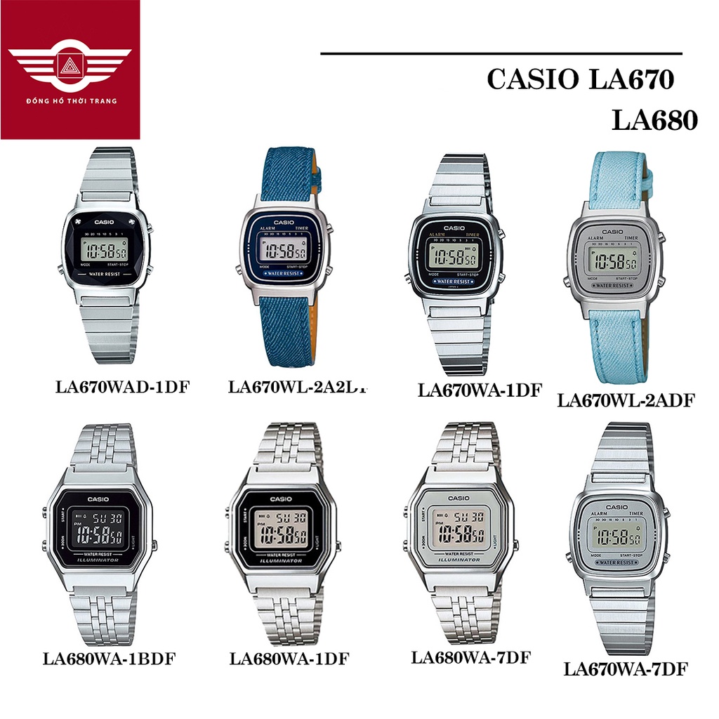 Đồng hồ nữ dây kim loại chính hãng Casio Anh Khuê LA680, LA670 Series siêu chất