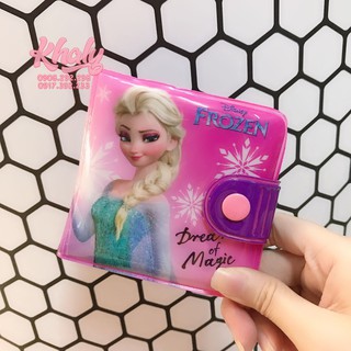 BÓP VÍ TIỀN NHỎ 2 MẶT HÌNH CÔNG CHÚA ELSA VÀ ANNA ( FROZEN ) DREAM OF MAGIC MÀU HỒNG BÉ GÁI 70FZ91677 (THÁI LAN) (9.5x9c