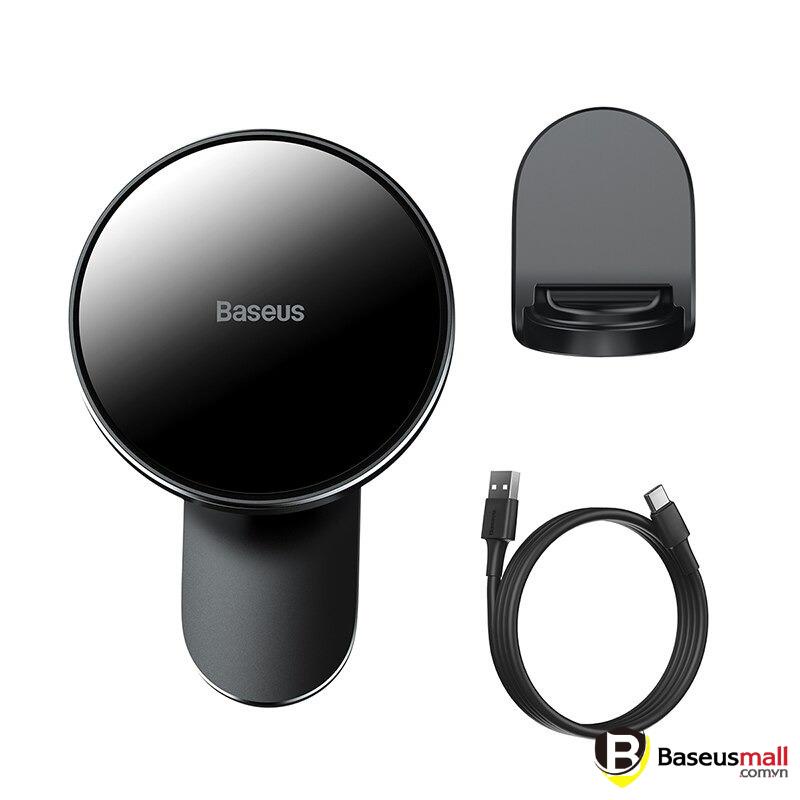 Đế giữ điện thoại tích hợp sạc nhanh không dây hít nam châm Baseus Big Energy Car Mount Wireless Charger 15W