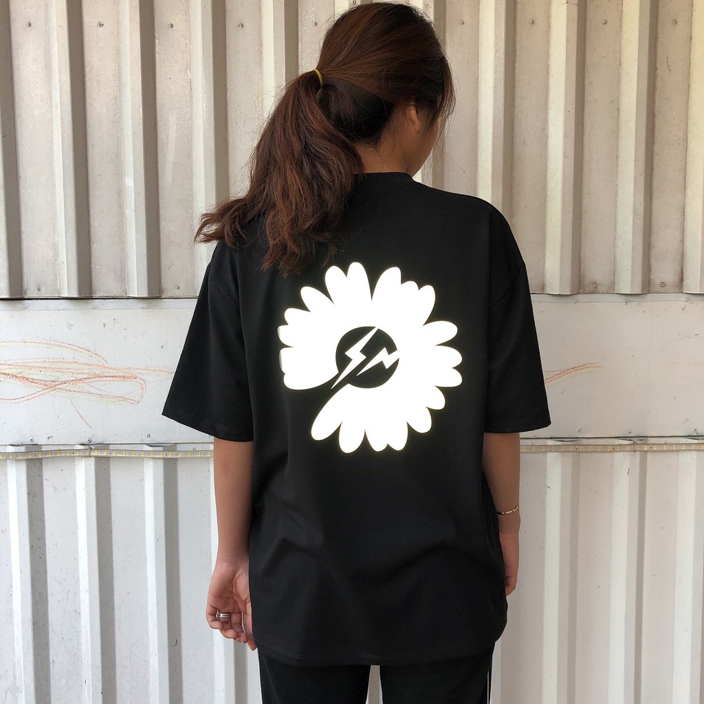 Áo Thun Phản Quang Hoa Cúc sấm sét Cotton 75%, Form rộng Unisex, nam nữ Đẹp Ken T-Shirt. | BigBuy360 - bigbuy360.vn