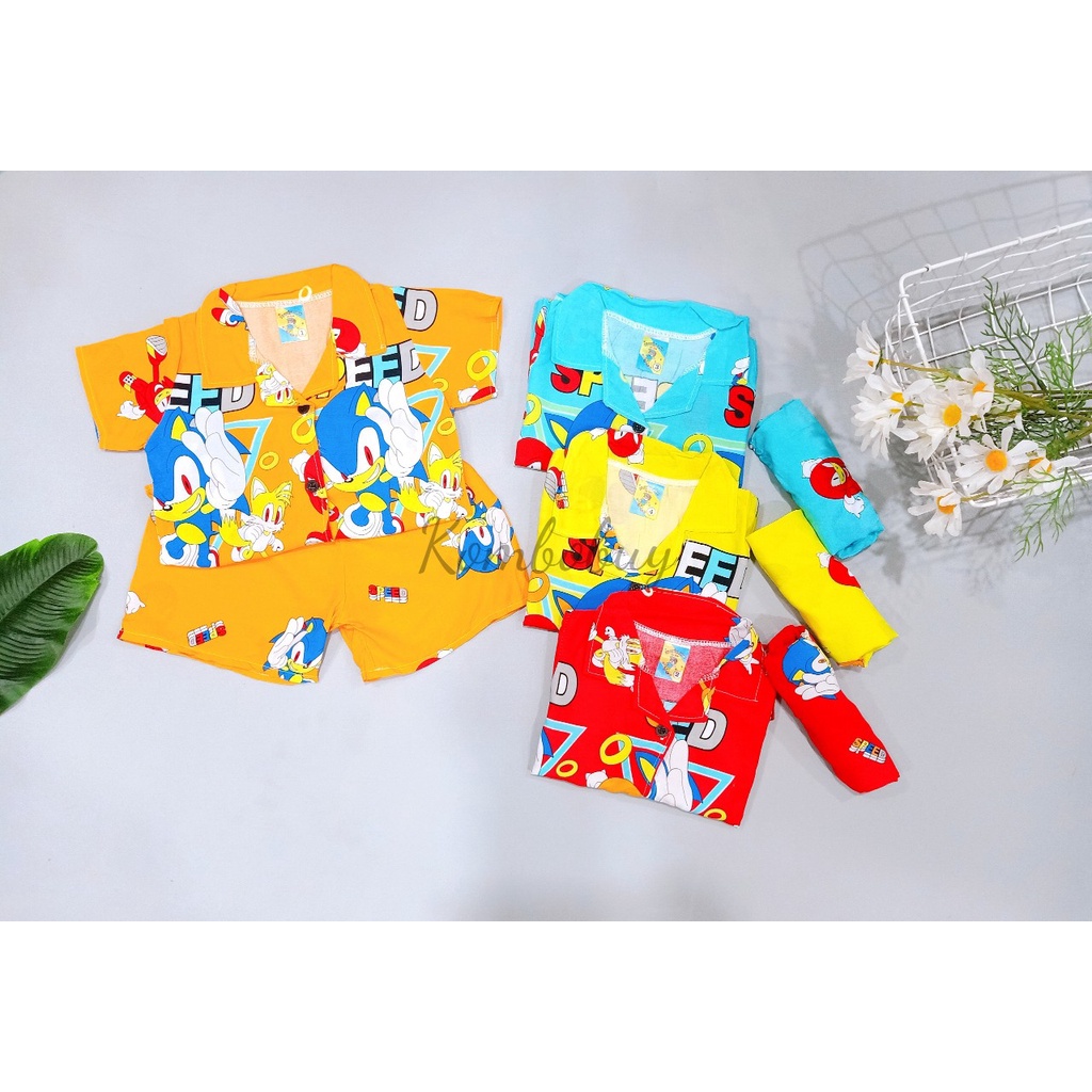 (Được lựa màu) Bộ quần áo bé trai Pijama CỘC TAY chất vải tole, lanh mềm, mịn, mát. Bộ lanh cho bé trai