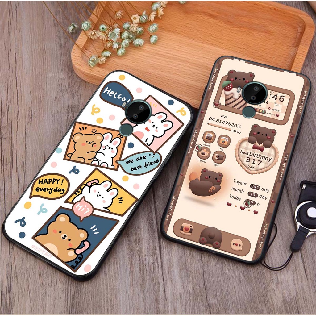 ốp lưng lưng điện thoại nokia c10 / C20 / C30 in hình gấu humberger chi bi vô cùng đáng yêu