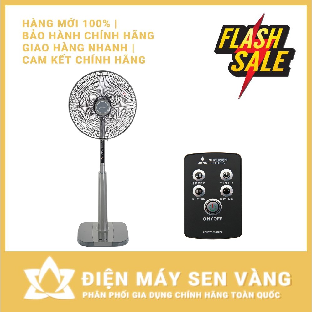 Quạt đứng có remote Mitsubishi LV16S-RV CY-GY (Xám) / LV16S-RV CY-RD (Đỏ) - 3 CÁNH 3 TỐC ĐỘ - Made in Thailand