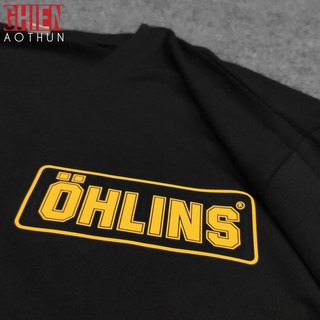 ( SALE 50%) Áo thun OHLINS Biker Tay Ngắn Tem Xe (Đen)