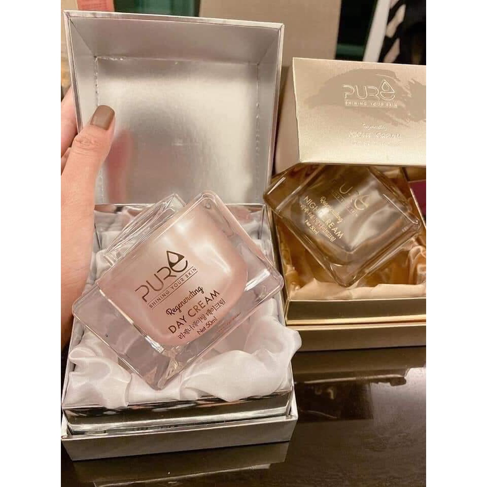 Bộ Kem Pure Hàn Quôc (ngày+đêm) (lộc nhung + mộc qua)