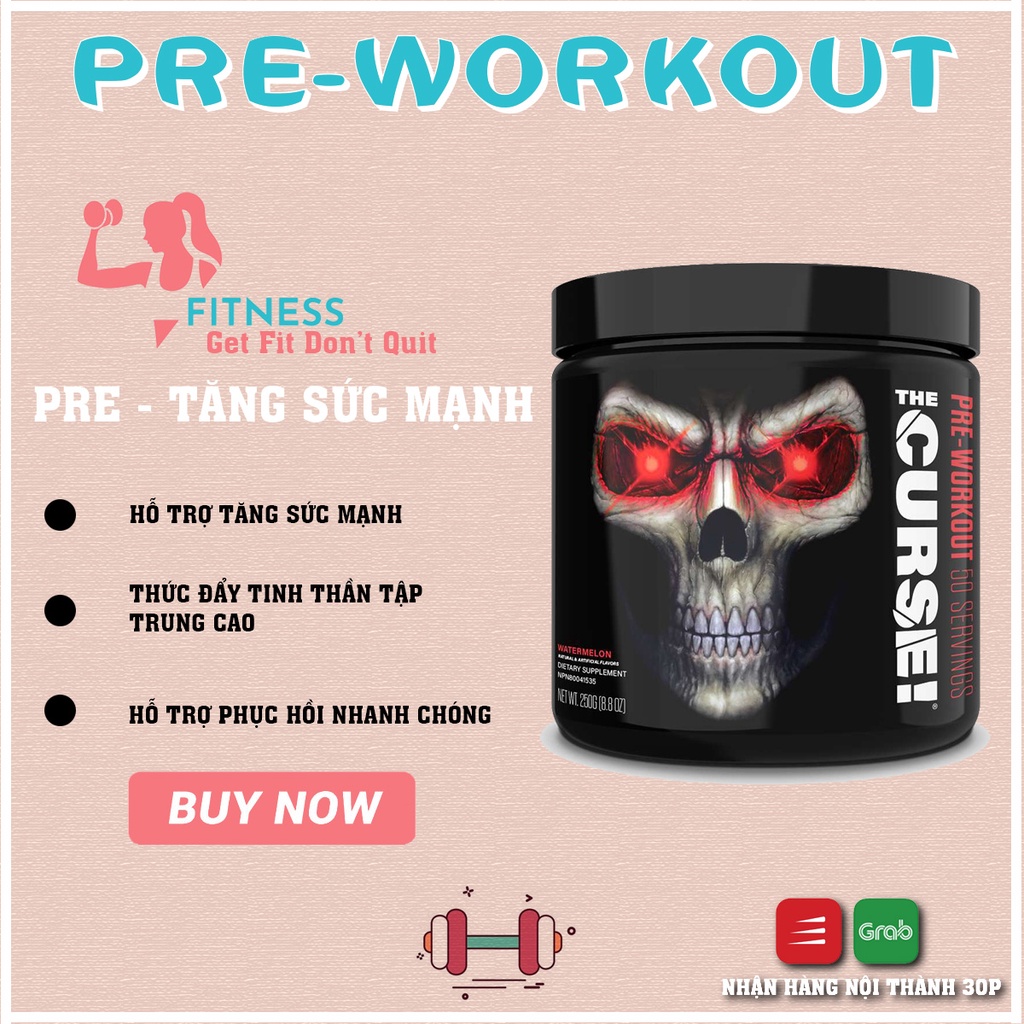 PREWORKOUT THE CURSEFREESHIPTĂNG THỂ LỰC,TĂNG SỨC MẠNH, TỈNH TÁO CHỐNG MỆT MỎI , KÍCH THÍCH LUYỆN TẬP, CHÍNH HÃNG