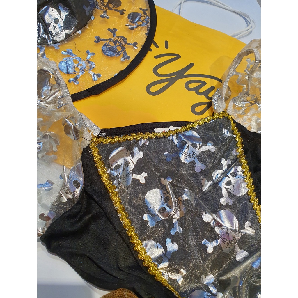 [CÓ HÌNH THẬT] Đồ hóa trang trẻ em - Váy Phù thủy đầu lâu ngắn | Skull Witch - Yay