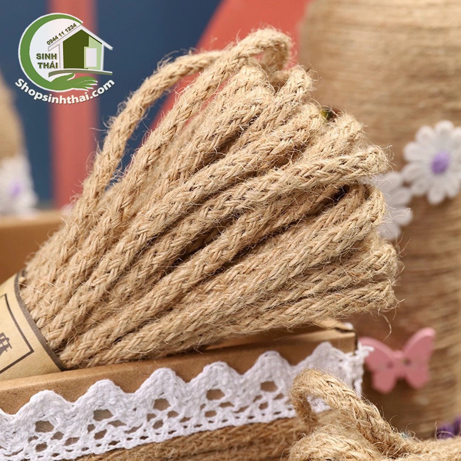 Dây thừng bện, thắt bím - dây gai - dây cói - dây bố thô trang trí handmade