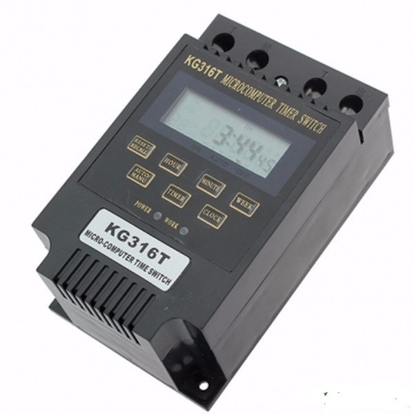 Công tắc hẹn giờ bật tắt tự động công suất lớn 25A 3000W 16 chương trình loại tốt màu đen PIN TỰ SẠC độ bền cao
