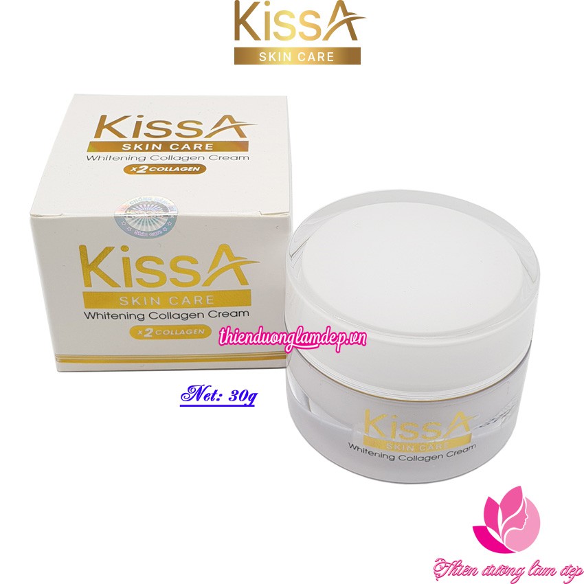 Kem dưỡng trắng da mặt Collagen KissA - 30g (Quà Tặng)