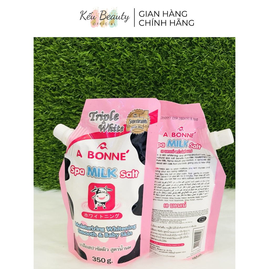 Muối tắm sữa bò tẩy tế bào chết A Bonne Spa Milk Salt trắng da 350g