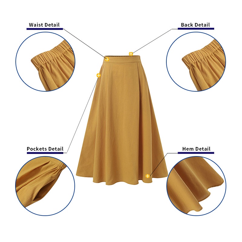 Chân váy dài ZANZEA lưng cao phong cách Hàn Quốc vintage cho nữ