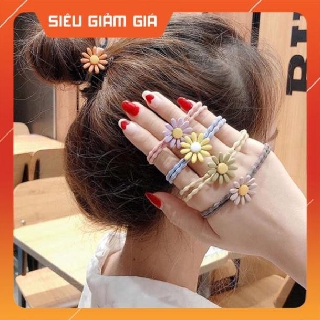Dây buộc tóc dây chun cột tóc hoa cúc chi nhiều màu hottrend