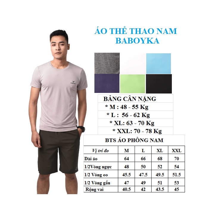 ÁO PHÔNG NAM BABOYKA CHẤT THỂ THAO CO GIÃN 4 CHIỀU THẤM HÚT MỒ HÔI  [ATT199] | BigBuy360 - bigbuy360.vn