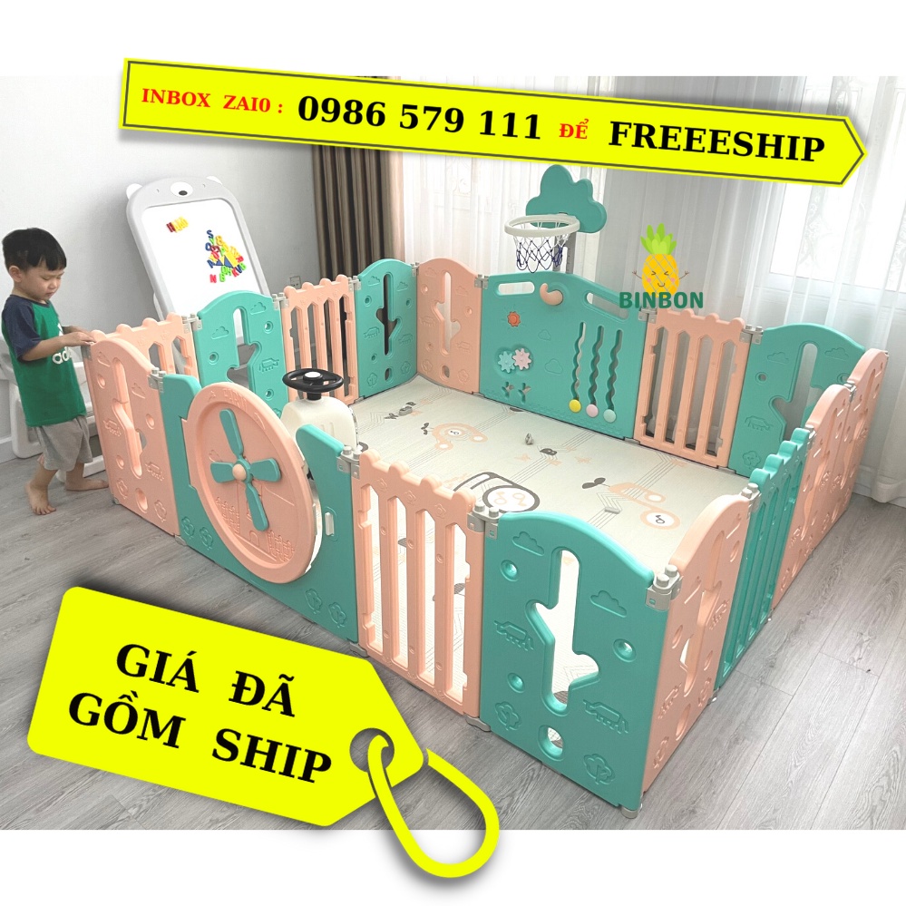 (giá đã gồm shiip) Quây BINBON ( nhiều mẫu) gấp gọn ,nhựa nguyên sinh HDPE an toàn cho bé ( tặng 50 bóng )