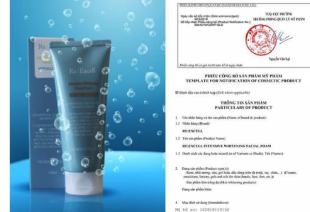 re excell intensive whitening facial foam