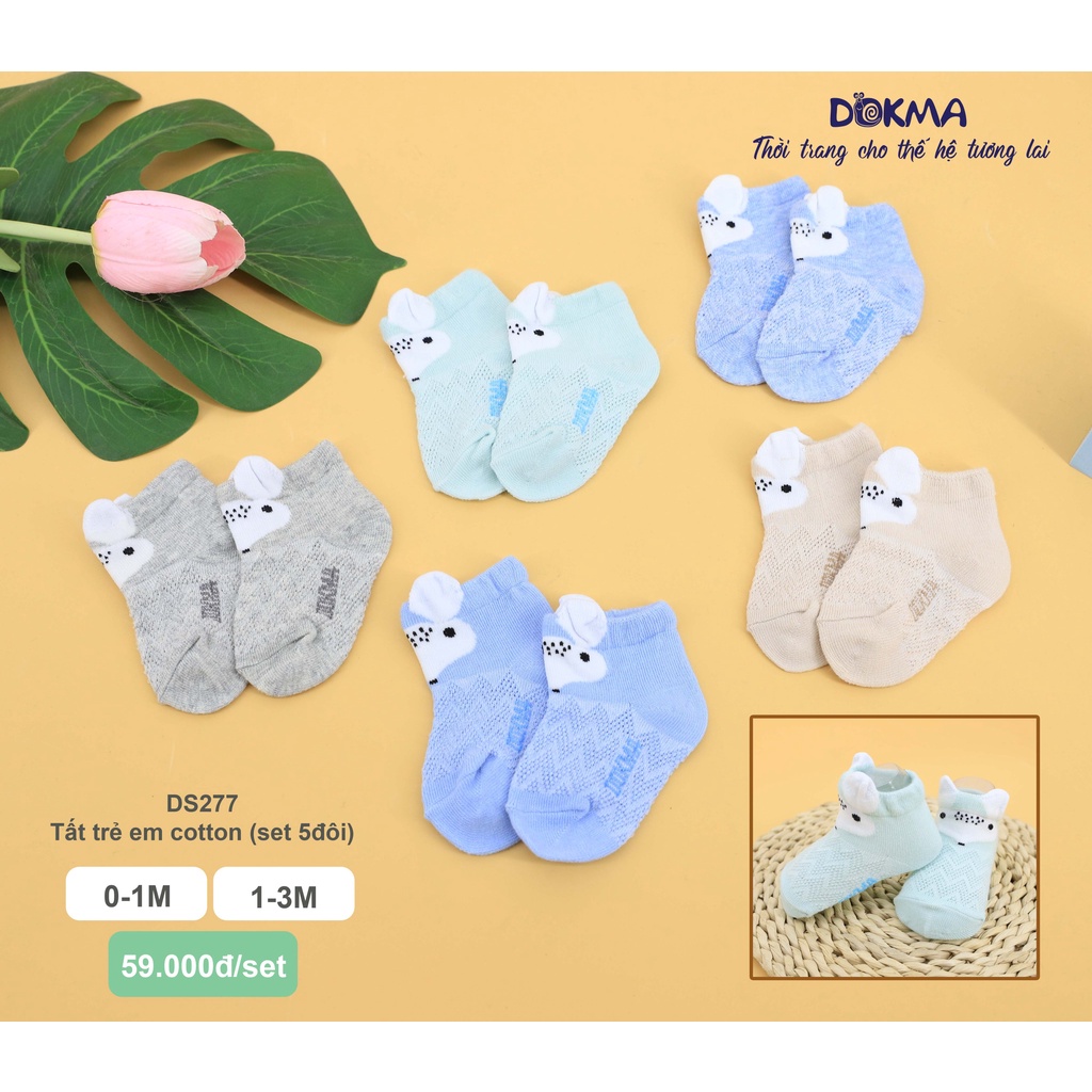 Set 5 đôi tất lưới Dokma hè cho bé (0-3T)