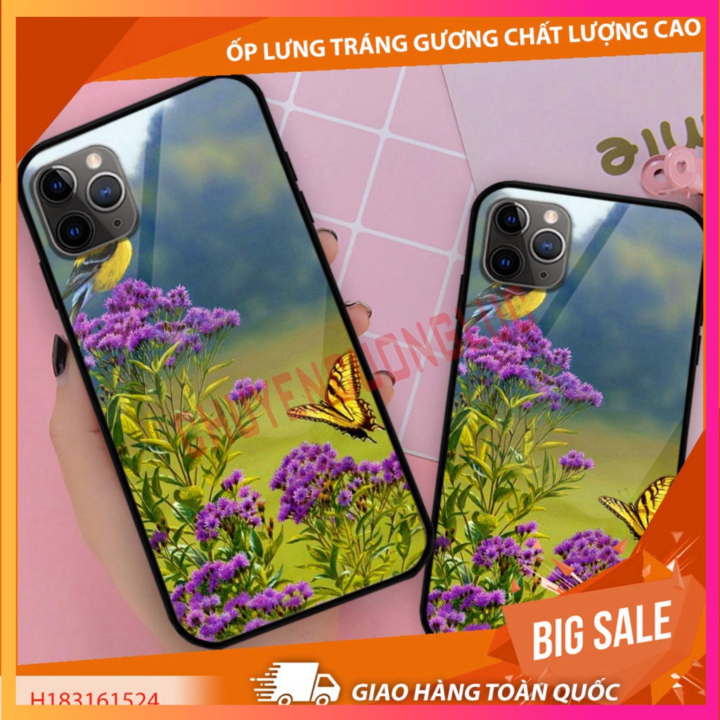 [HOT] - ỐP IPHONE, SAMSUNG TRÁNG GƯƠNG CHIM ĐẬU Ở CÀNH HOA TÍM