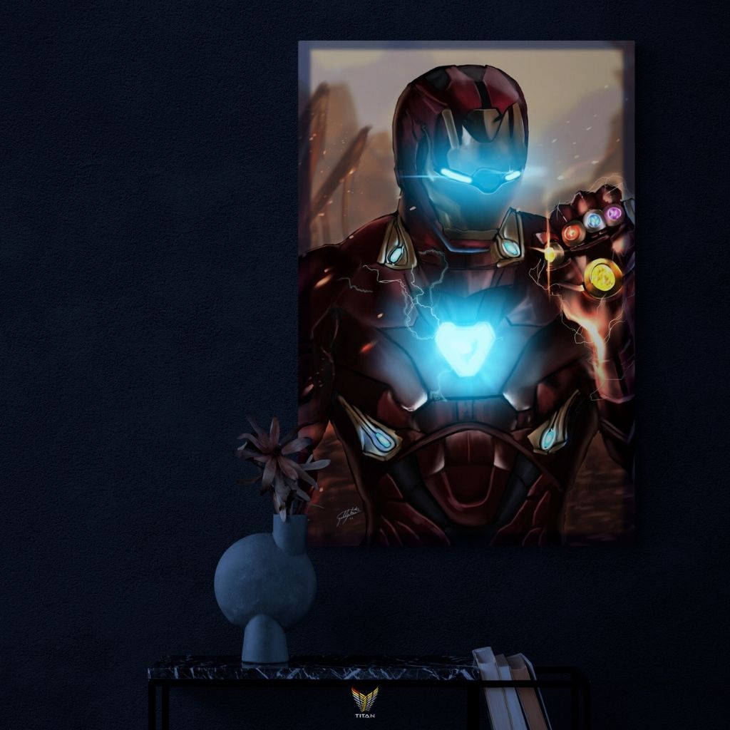 Tranh LED treo tường chủ đề Marvel Spiderman, Dotor Strange, Ironman, tranh LED điểm độc quyền TITAN, có thể phát sáng