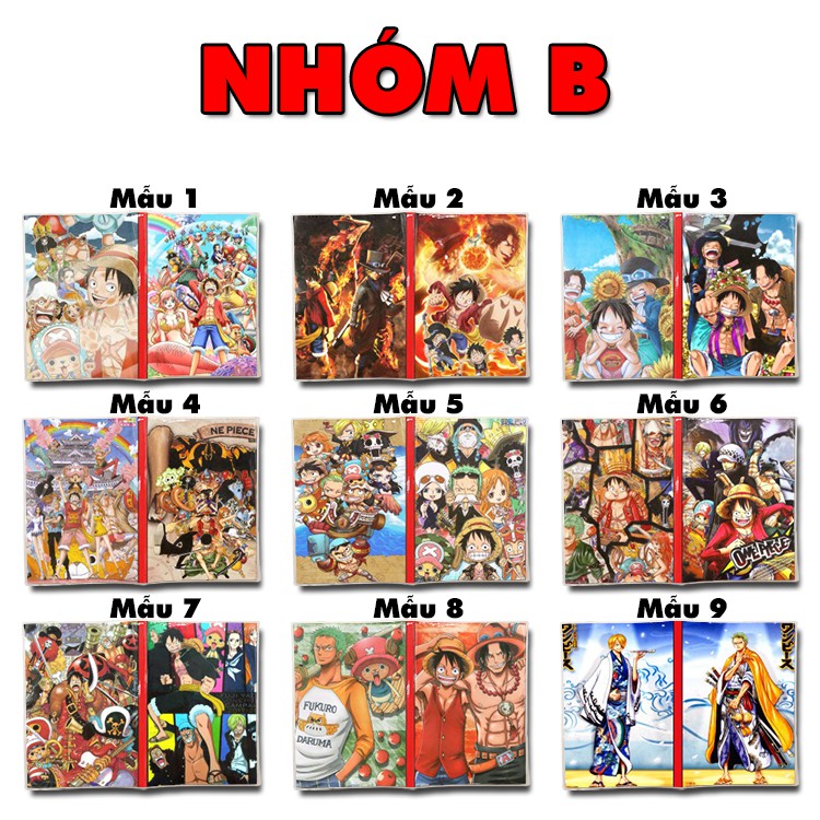 Sổ tay Anime One piece khổ A5 bìa in hình hoạt hình xinh xắn giấy dày có kẻ sọc 120 trang chuyên dành cho Otaku