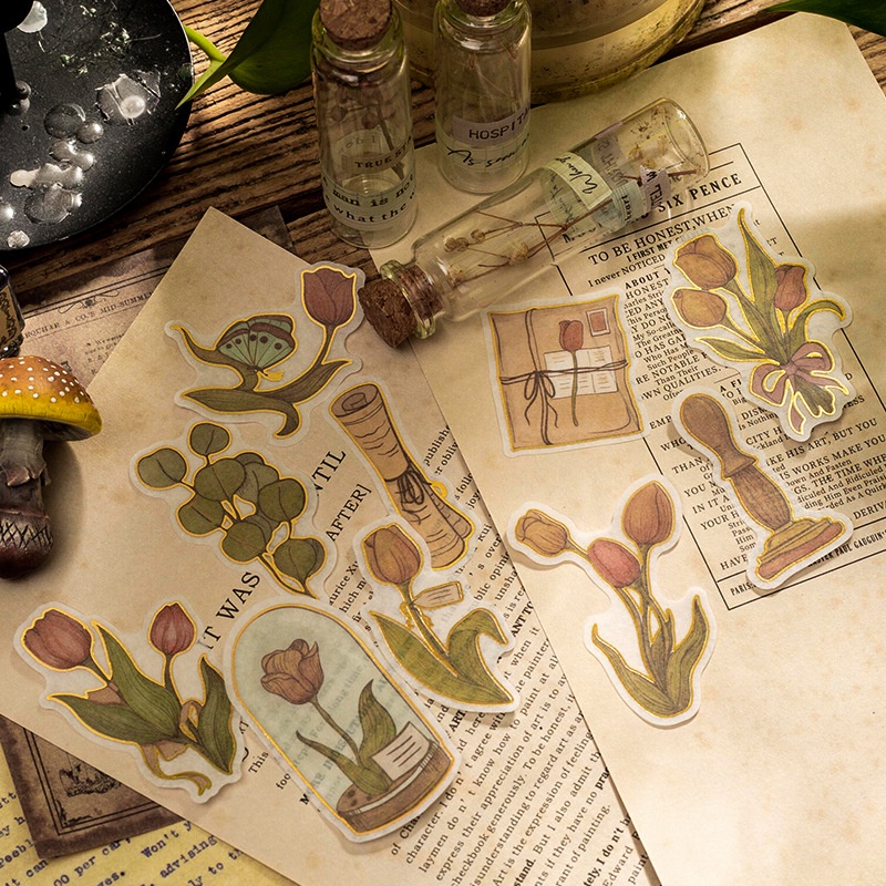 Bộ 30 Tấm Sticker Dán Trang Trí Phong Cách Vintage