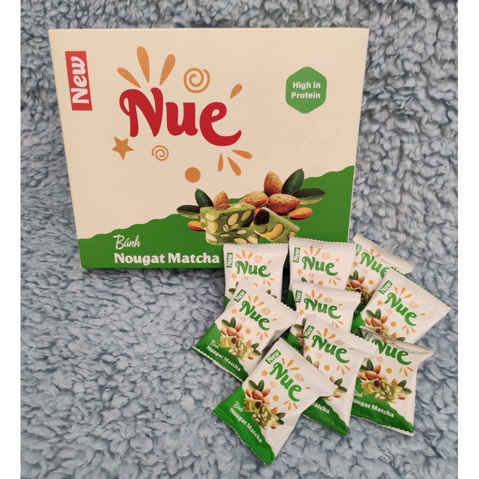 Kẹo Hạt Nougat, Kẹo Nougat Hạnh Phúc Ăn Kiêng, ăn vặt thơm ngon Healthy 210G - Vị MatCha - Sữa