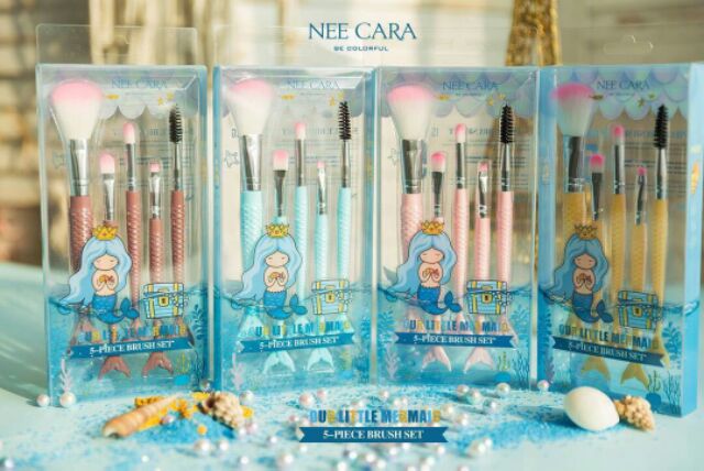 Bộ 5 Cọ Trang Điểm NEE CARA Be Colorful Nàng Tiên Cá