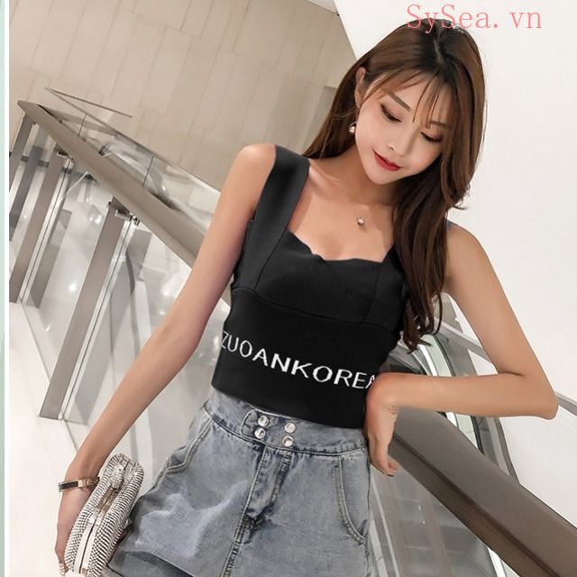 Áo Hai Dây Dệt Kim Thiết Kế Quyến Rũ Cho Nữ