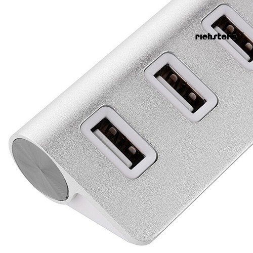 Bộ Chia 4 Cổng Usb 2.0 Bằng Nhôm Có Đèn Led Kèm Dây Cáp Cho Macbook Laptop