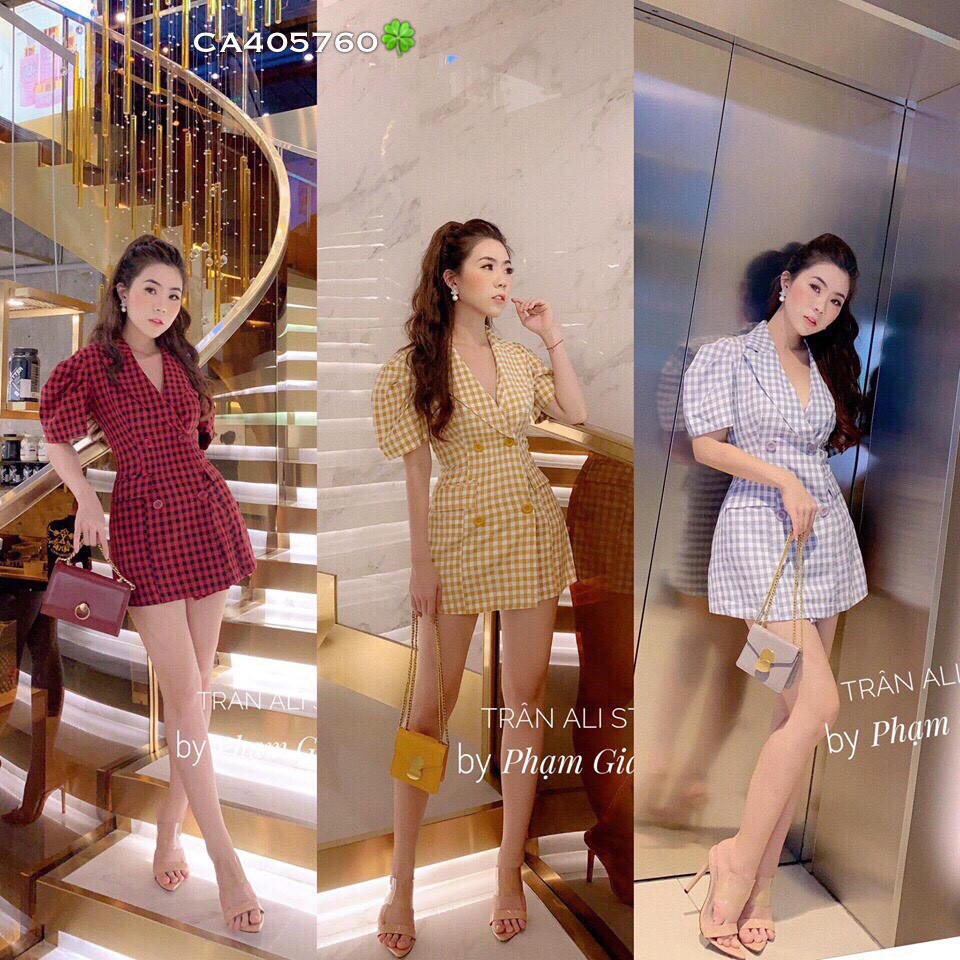 Đầm Kate Caro Tay Phồng Kiểu Cổ Vest Vừa Thanh Lịch,Vừa Sang Trọng TTS0822
