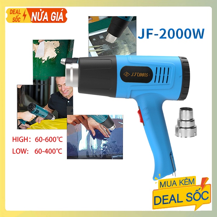 Máy thổi hơi nóng, máy khò nhiệt công suất lớn 2000W JFTOOIS