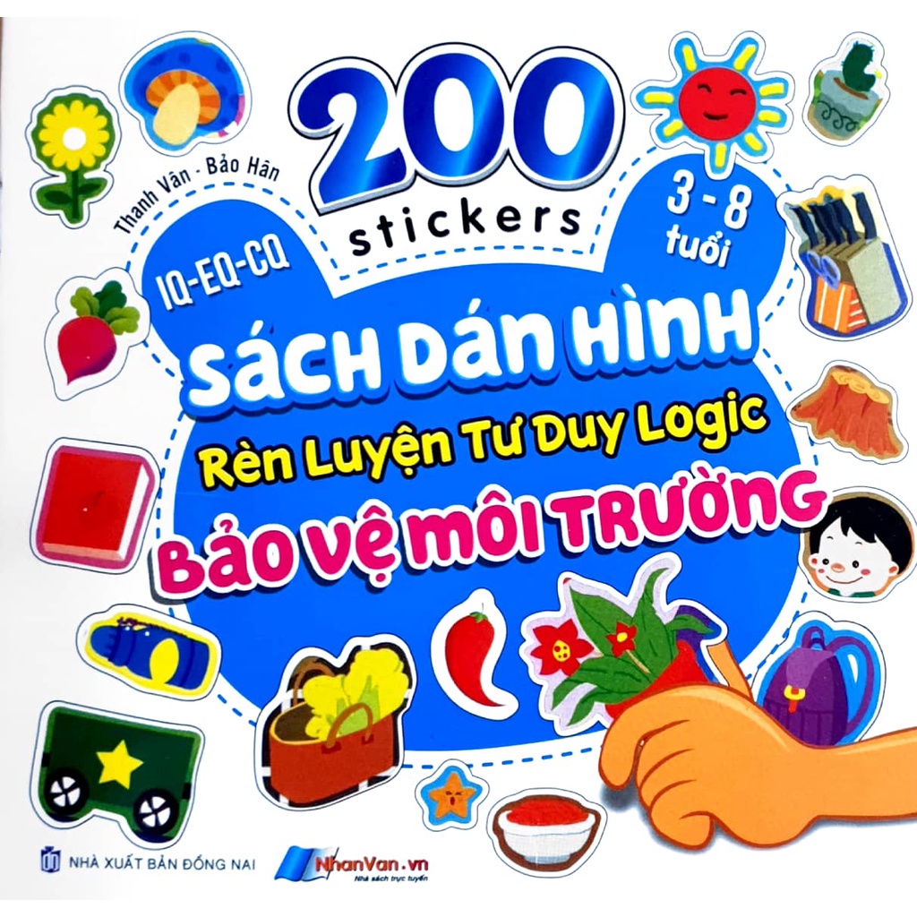 Sách - 200 Stickers Dán Hình Rèn Luyện Tư Duy Logic cho Bé 3-8 tuổi (Bộ 7 quyển)