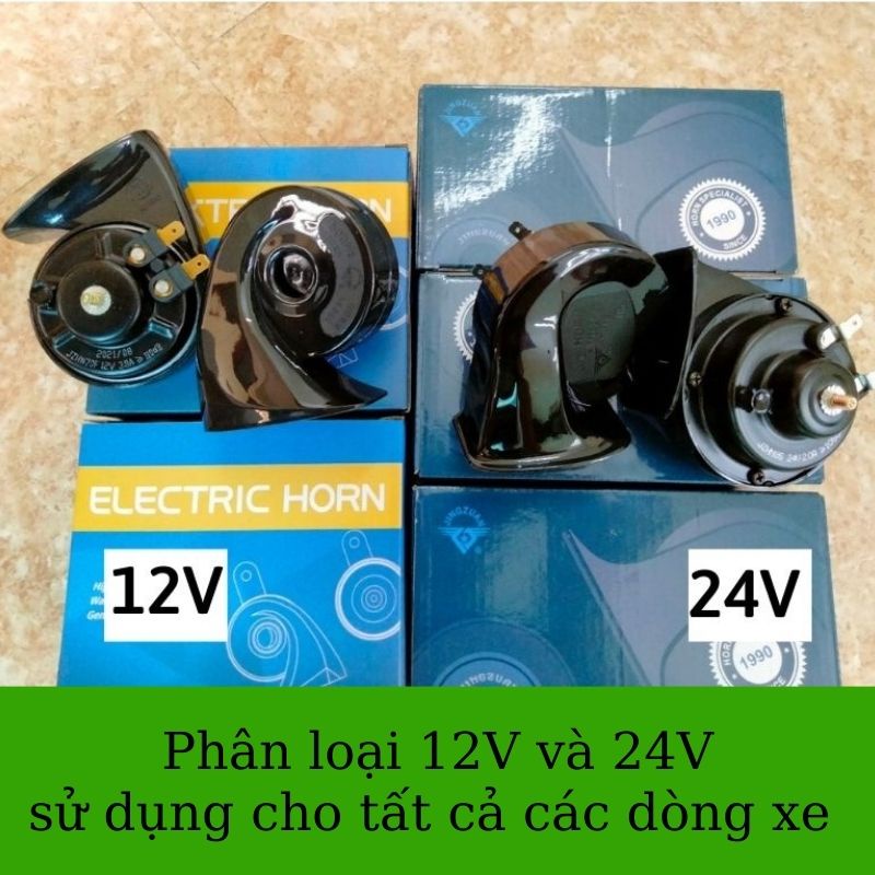 Bộ còi(kèn) sên ôtô chính hãng chống nước Electric Horn tiếng rất êm,trong và vang | BigBuy360 - bigbuy360.vn