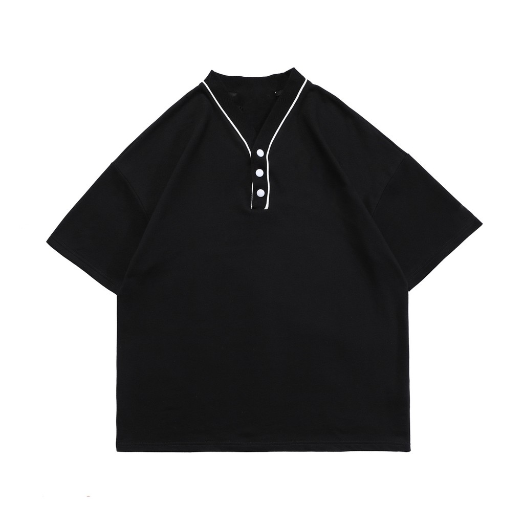 (THIẾT KẾ CHẤT LƯỢNG) ÁO THUN CỔ V BASIC NĂNG ĐỘNG UNISEX FORM RỘNG | BigBuy360 - bigbuy360.vn