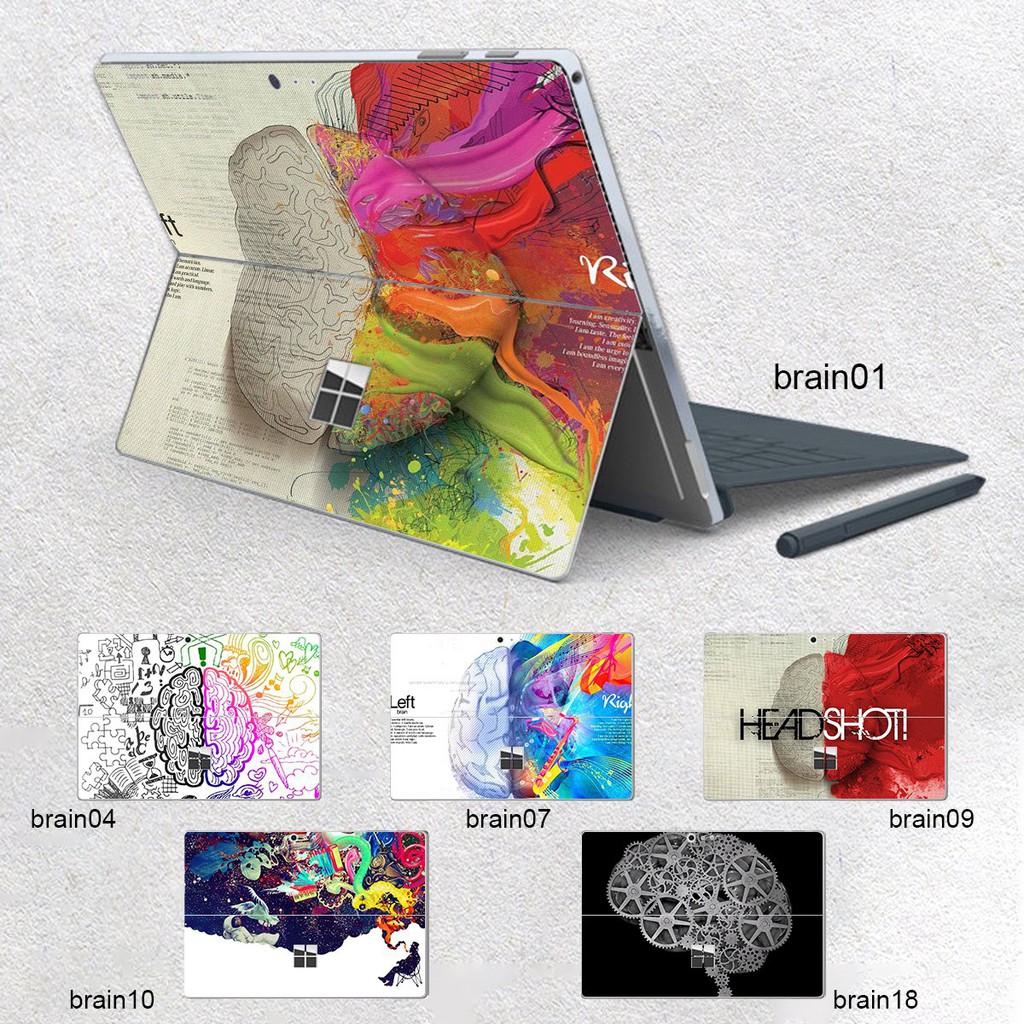 Skin dán hình Left Brain Right Brain cho Surface Go, Pro 2, Pro 3, Pro 4, Pro 5, Pro 6, Pro 7, Pro X