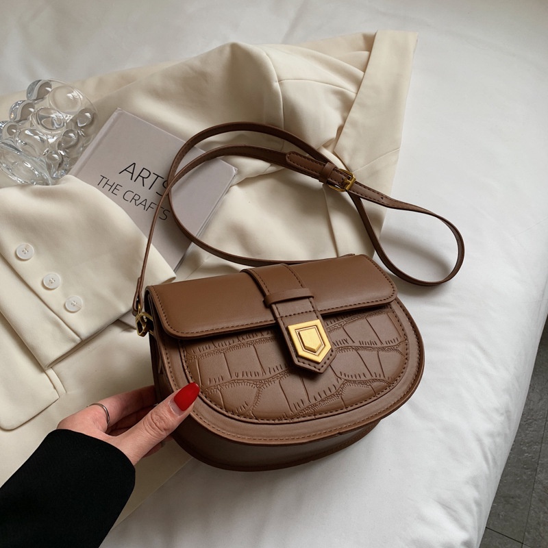 Túi kẹp nách, túi xách đeo vai đeo chéo nữ dáng hộp 1 dải HT75