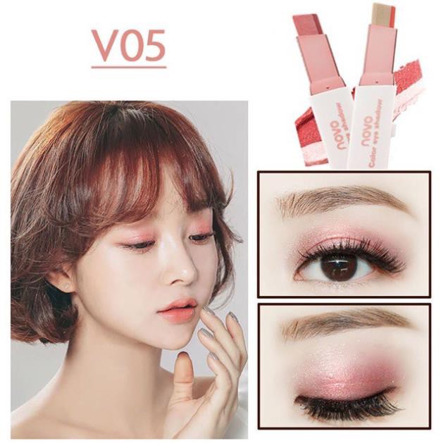 Bút sáp màu mắt NOVO Eyeshadow Double Color Grandient Stick (Phấn mắt NOVO dạng thỏi 2 màu có ánh nhũ) - YZ01 | BigBuy360 - bigbuy360.vn