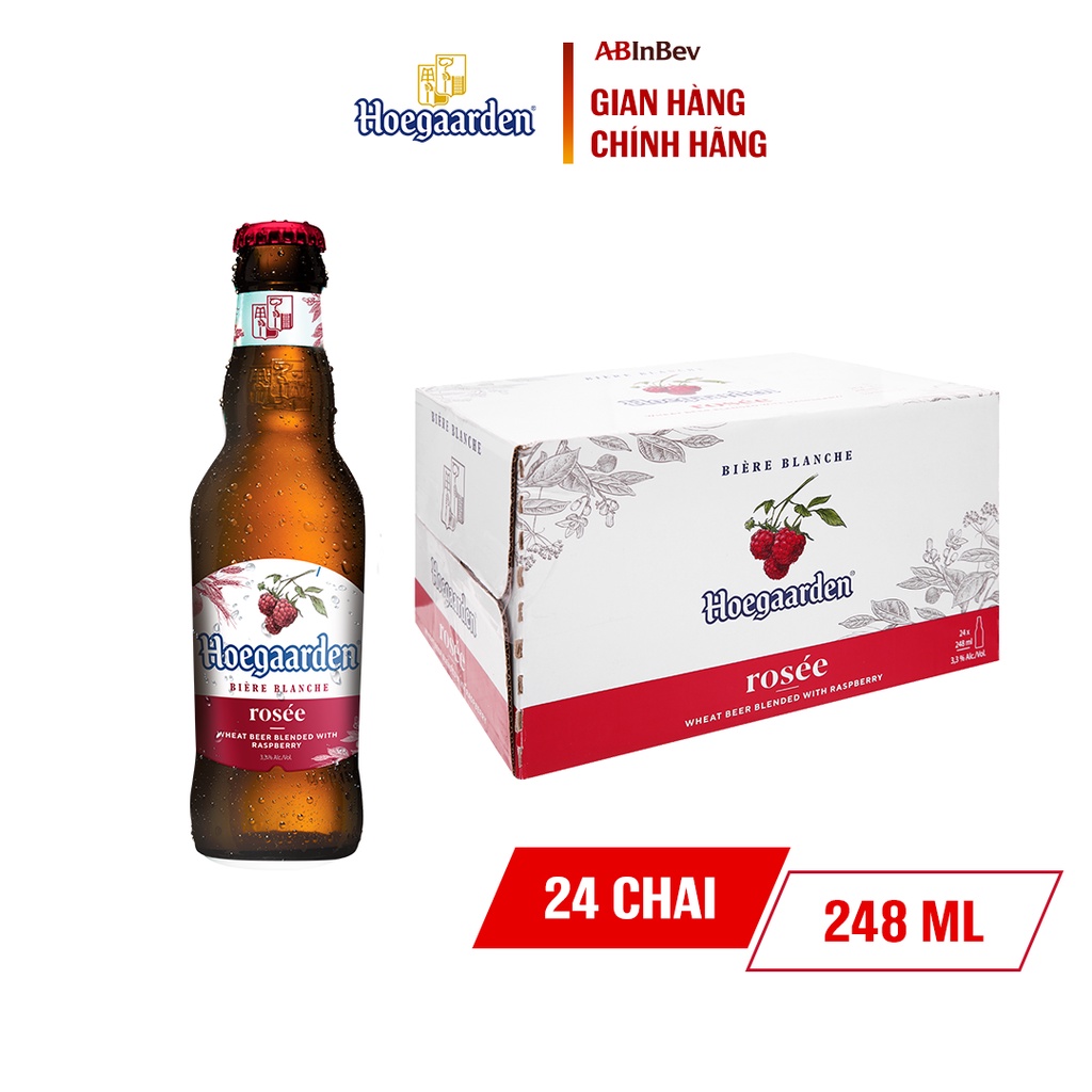 Bia Hoegaarden rosée thùng 24 chai (248ml/chai)