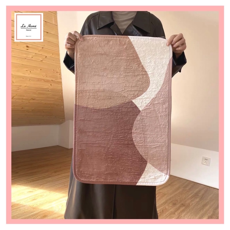 Thảm lau chân hoạ tiết vintage cao cấp chống trơn trượt trang trí nhà cửa