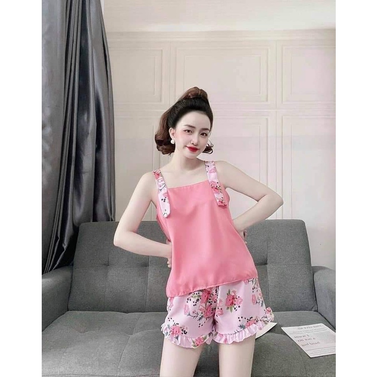 Bộ hai dây, bộ ngủ, bộ mặc nhà chất Kate lụa mềm, mịn, mát | BigBuy360 - bigbuy360.vn