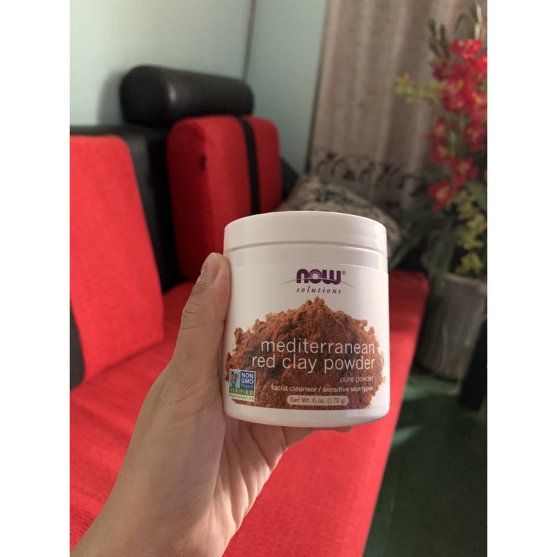 Red Clay Powder - Green European Clay Mask Powder -  Bột Đất Sét Đỏ & Xanh detox da - Now Foods (Mỹ)