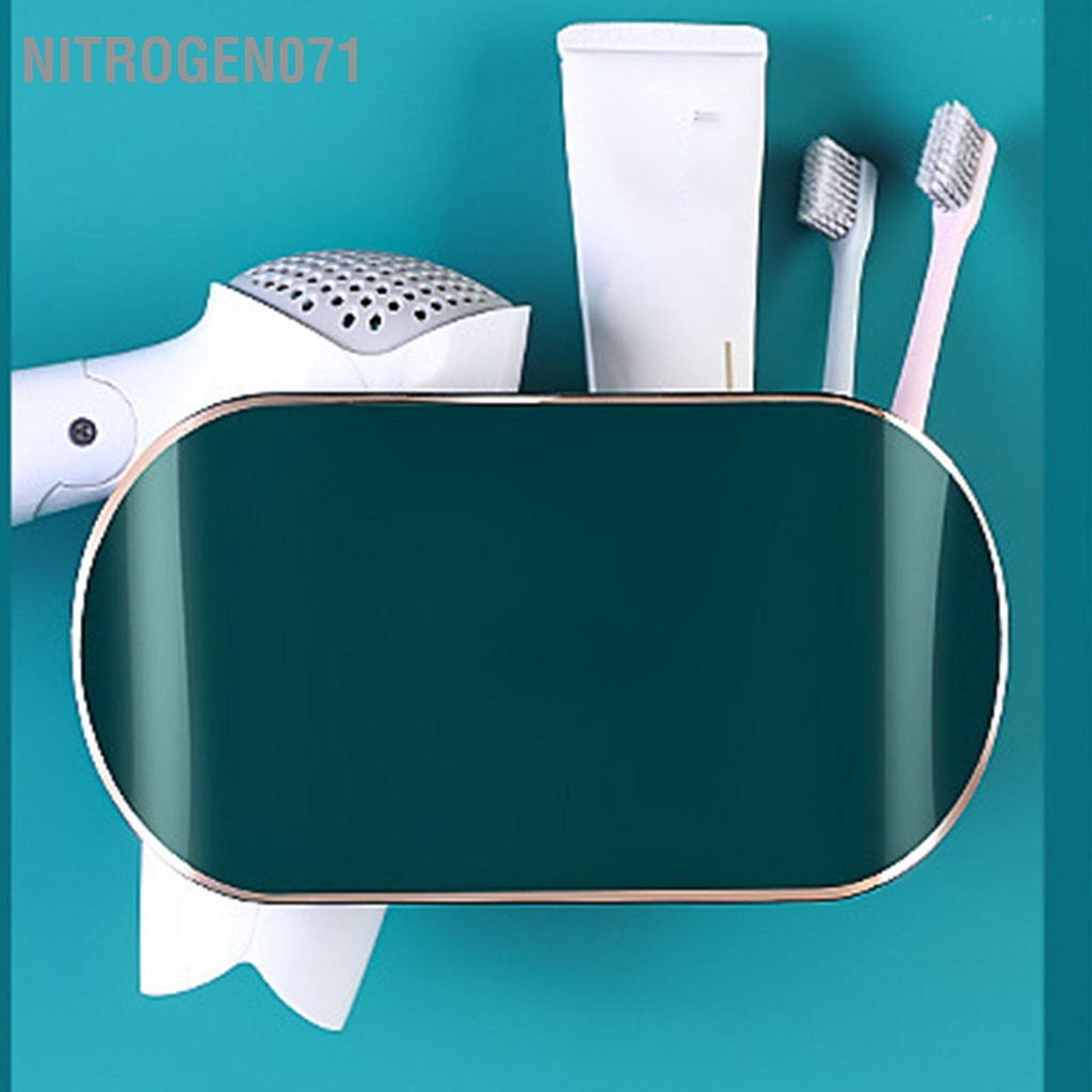 Nitrogen071giá để - kê treo máy sấy tóc dán tường 2 ngăn tiện lợi - Giá đỡ máy sấy tóc Thiết kế ngăn có thể tháo rời Máy đồ cho phòng tắm