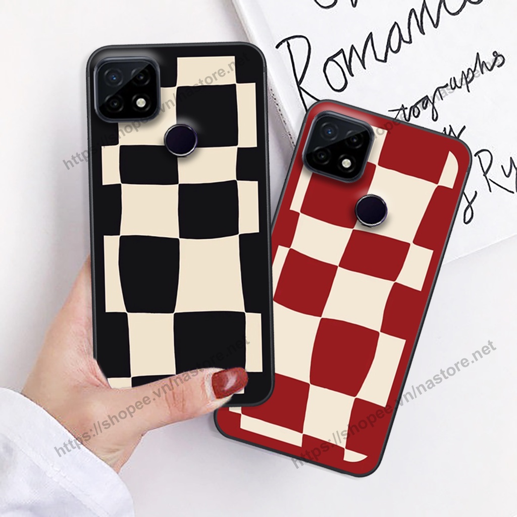 Ốp lưng Realme C20 / Realme C21Y / Realme C25 / Realme C25S mặt cười, họa tiết caro đơn giản đẹp cute